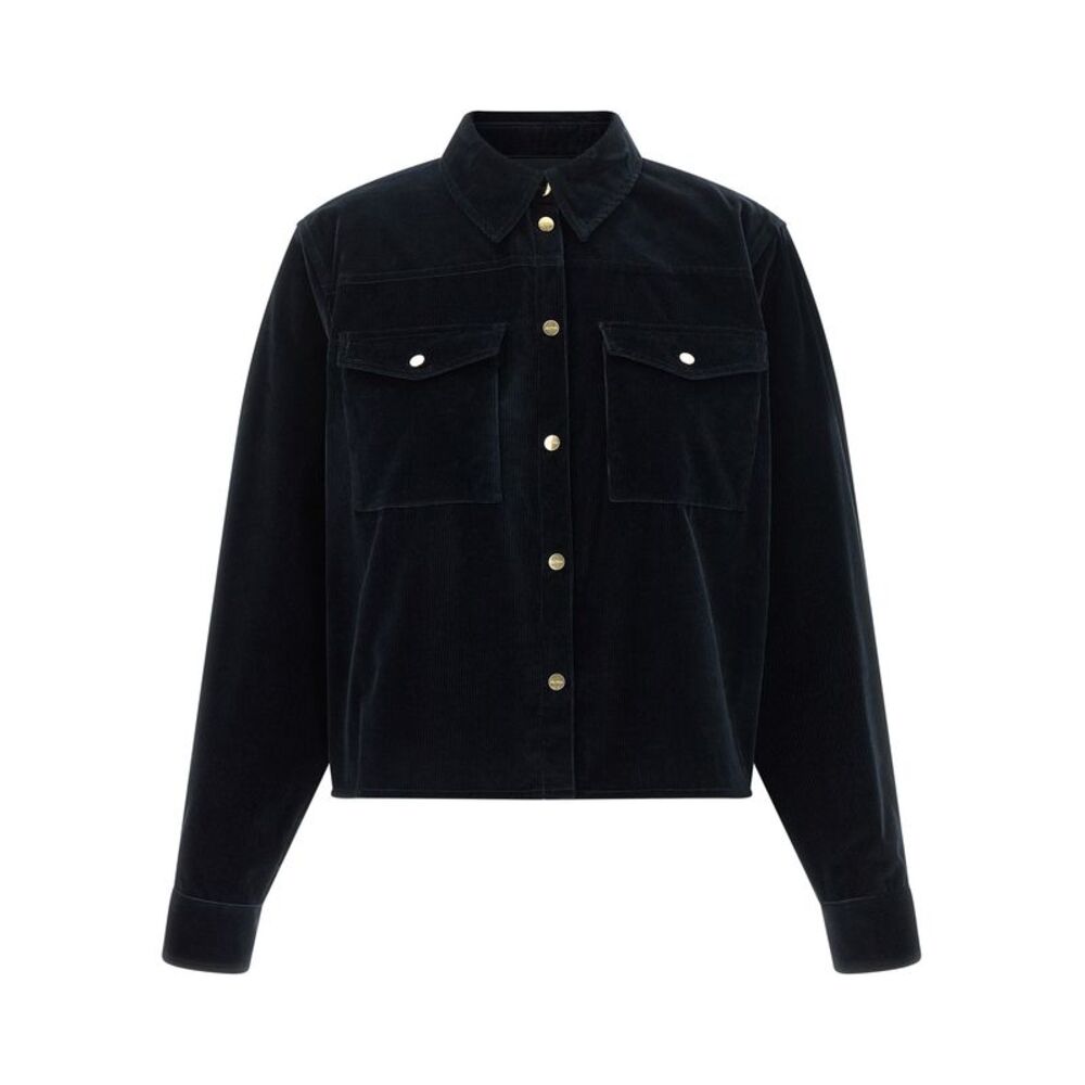 Max Mara Blue Cotton Full-Length Women's Jacket